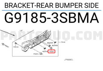 Nissan G91853SBMA BRACKET-REAR BUMPER SIDE