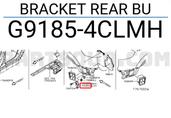 Nissan G91854CLMH BRACKET REAR BU