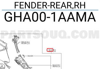 Nissan GHA001AAMA FENDER-REAR,RH