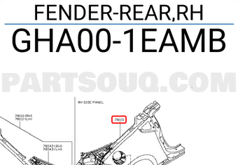 Nissan GHA001EAMB FENDER-REAR,RH