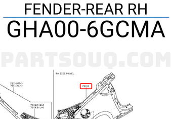 Nissan GHA006GCMA FENDER-REAR RH