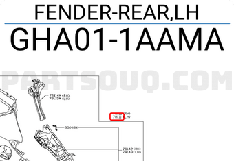 Nissan GHA011AAMA FENDER-REAR,LH
