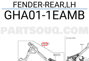 Nissan GHA011EAMB FENDER-REAR,LH