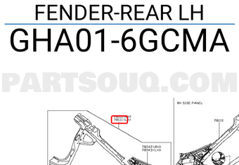 Nissan GHA016GCMA FENDER-REAR LH