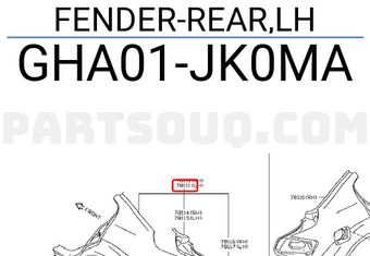 Nissan GHA01JK0MA FENDER-REAR,LH