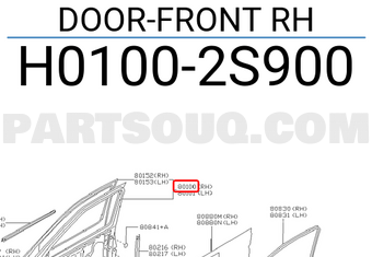 Nissan H01002S900 DOOR-FRONT RH