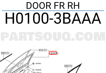Nissan H01003BAAA DOOR FR RH