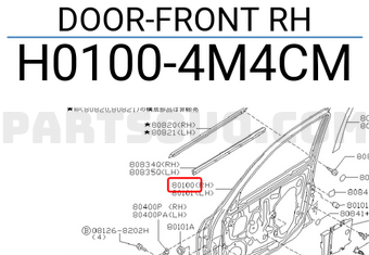 Nissan H01004M4CM DOOR-FRONT RH