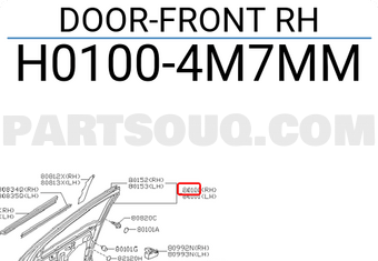 Nissan H01004M7MM DOOR-FRONT RH