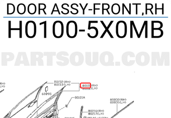 Nissan H01005X0MB DOOR ASSY-FRONT,RH