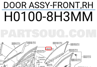 Nissan H01008H3MM DOOR ASSY-FRONT,RH