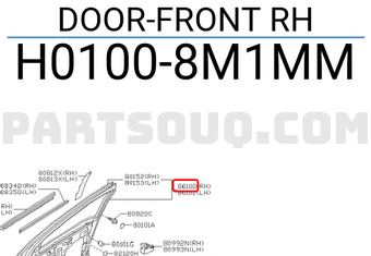 Nissan H01008M1MM DOOR-FRONT RH