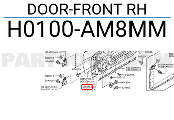 Nissan H0100AM8MM DOOR-FRONT RH