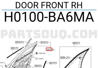 Nissan H0100BA6MA DOOR FRONT RH