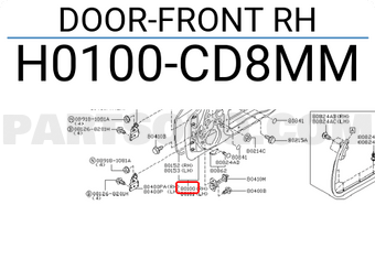 Nissan H0100CD8MM DOOR-FRONT RH