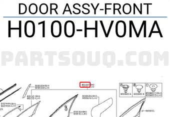 Nissan H0100HV0MA DOOR ASSY-FRONT