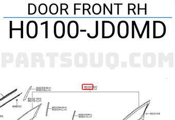 Nissan H0100JD0MD DOOR FRONT RH