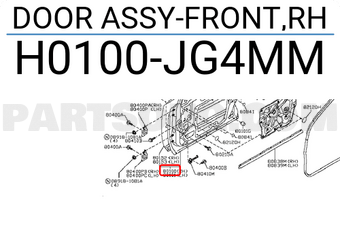 Nissan H0100JG4MM DOOR ASSY-FRONT,RH