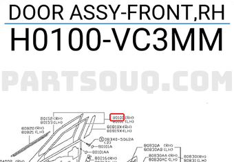 Nissan H0100VC3MM DOOR ASSY-FRONT,RH