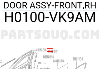 Nissan H0100VK9AM DOOR ASSY-FRONT,RH