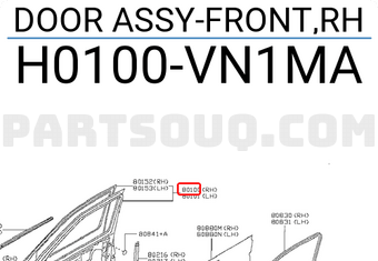 Nissan H0100VN1MA DOOR ASSY-FRONT,RH