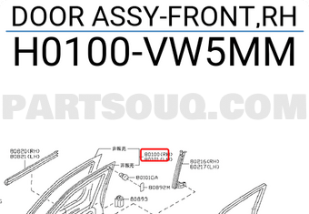 Nissan H0100VW5MM DOOR ASSY-FRONT,RH