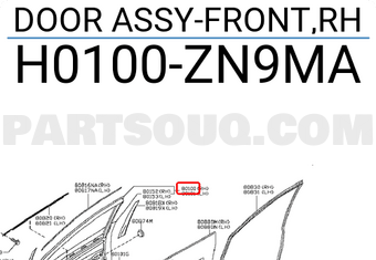 Nissan H0100ZN9MA DOOR ASSY-FRONT,RH