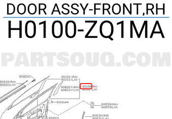 Nissan H0100ZQ1MA DOOR ASSY-FRONT,RH