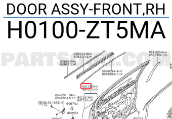 Nissan H0100ZT5MA DOOR ASSY-FRONT,RH