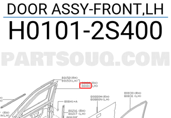 Nissan H01012S400 DOOR ASSY-FRONT,LH