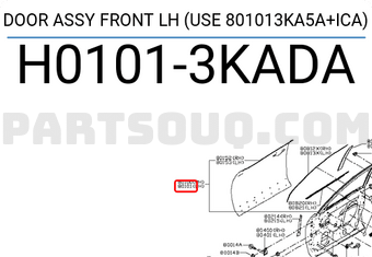 Nissan H01013KADA DOOR ASSY FRONT LH (USE 801013KA5A+ICA)
