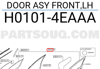 Nissan H01014EAAA DOOR ASY FRONT,LH