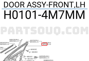 Nissan H01014M7MM DOOR ASSY-FRONT,LH
