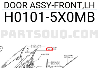Nissan H01015X0MB DOOR ASSY-FRONT,LH