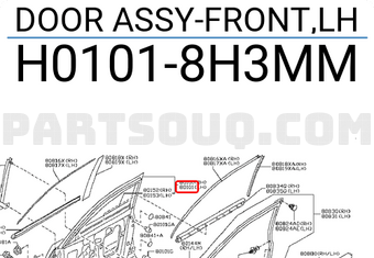 Nissan H01018H3MM DOOR ASSY-FRONT,LH
