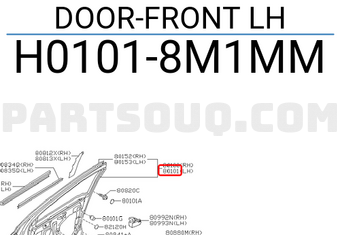Nissan H01018M1MM DOOR-FRONT LH