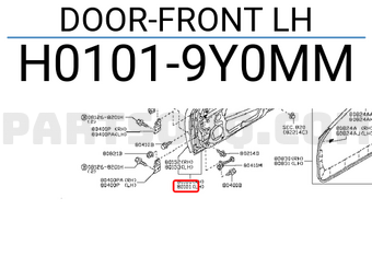 Nissan H01019Y0MM DOOR-FRONT LH