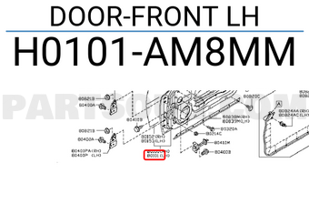 Nissan H0101AM8MM DOOR-FRONT LH