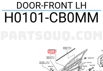 Nissan H0101CB0MM DOOR-FRONT LH