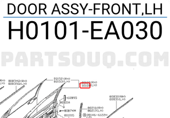 Nissan H0101EA030 DOOR ASSY-FRONT,LH