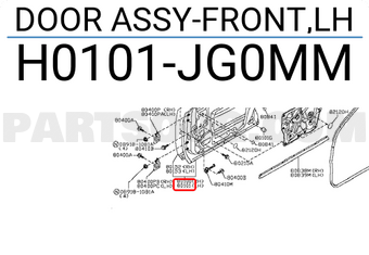 Nissan H0101JG0MM DOOR ASSY-FRONT,LH