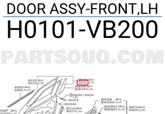 Nissan H0101VB200 DOOR ASSY-FRONT,LH
