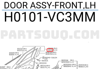 Nissan H0101VC3MM DOOR ASSY-FRONT,LH