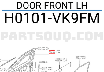 Nissan H0101VK9FM DOOR-FRONT LH