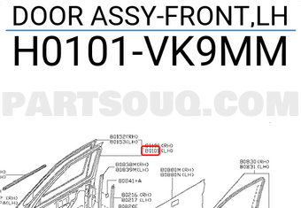 Nissan H0101VK9MM DOOR ASSY-FRONT,LH