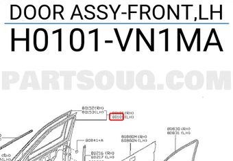 Nissan H0101VN1MA DOOR ASSY-FRONT,LH