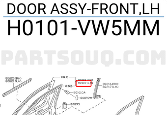 Nissan H0101VW5MM DOOR ASSY-FRONT,LH