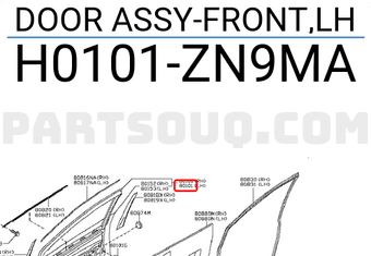 Nissan H0101ZN9MA DOOR ASSY-FRONT,LH