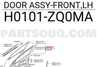 Nissan H0101ZQ0MA DOOR ASSY-FRONT,LH