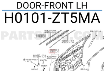 Nissan H0101ZT5MA DOOR-FRONT LH